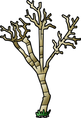 Bir insan tarafından çizilmiş bir kış ağacı.