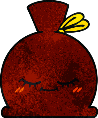 Bir insan tarafından çizilmiş eski grunge desenli bir çuval.