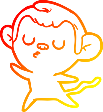 Bir insan tarafından çizilmiş çizgi film maymunu çizimi