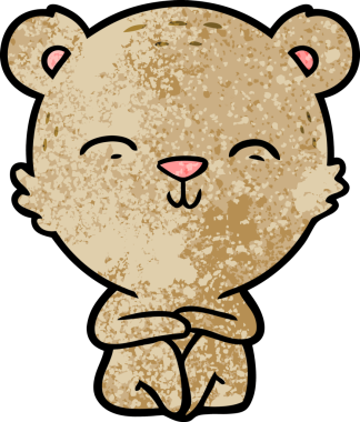 Bir insan tarafından çizilmiş mutlu çizgi film ayısı.