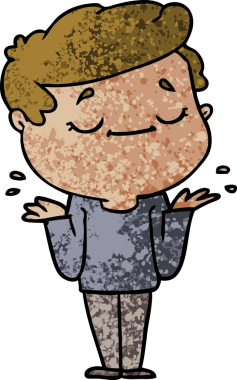 Bir insan tarafından çizilmiş barışçıl bir adam.