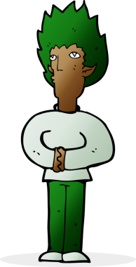 Bir insan tarafından çizilmiş vampir adam çizgi filmi.