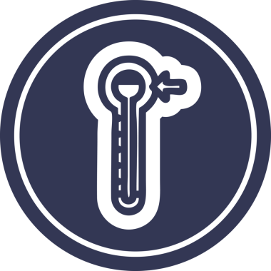 Bir insan tarafından çizilmiş yüksek sıcaklıklı dairesel simge