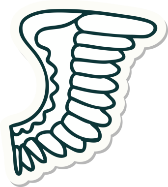 Bir insan tarafından çizilmiş geleneksel bir kanat dövmesi.