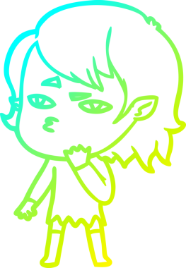 Bir insan tarafından çizilmiş bir vampir kız çizgi filmi.