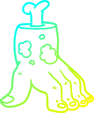 Bir insan tarafından çizilmiş ürkütücü bir zombi elinin soğuk çizgi çizimi.