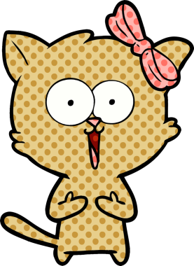 Bir insan tarafından çizilmiş çizgi film kedisi.