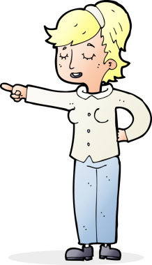 Bir insan tarafından çizilmiş çizgi film dostu bir kadın.