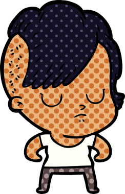 Bir insan tarafından çizilmiş karikatür kadın.