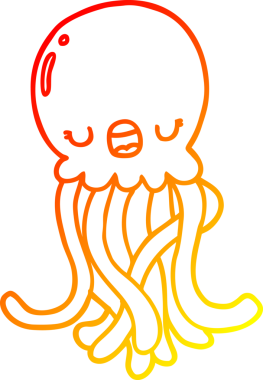 Bir insan tarafından çizilmiş bir denizanasının sıcak çizgi çizimi