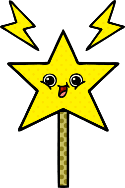 Bir insan tarafından çizilmiş sihirli değnek çizgi romanı.