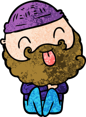 Bir insan tarafından çizilmiş sakallı bir adam.