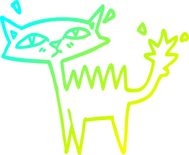 Bir insan tarafından çizilen cadılar bayramı kara kedisinin soğuk çizgi çizimi.