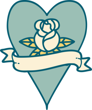 Bir insan tarafından çizilmiş bir kalbin ikonik dövme görüntüsü.