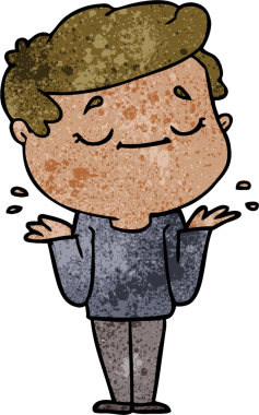 Bir insan tarafından çizilmiş barışçıl bir adam.