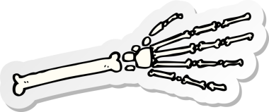 Bir insan tarafından çizilmiş bir iskelet elin çıkartması.