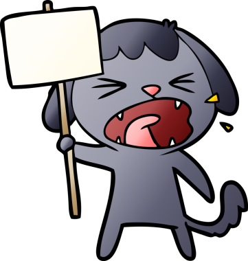 Bir insan tarafından çizilmiş şirin bir köpek havlaması.