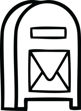 Bir insan tarafından çizilmiş posta kutusunun çizgi çizimi