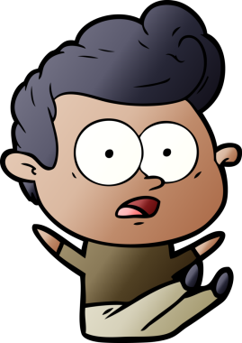 Bir insan tarafından çizilmiş karikatür adam.