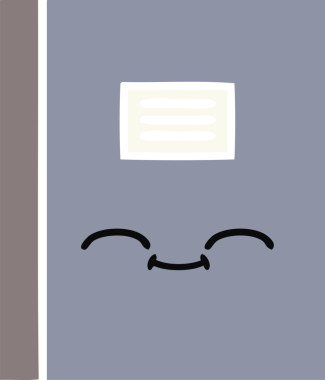 Bir insan tarafından çizilmiş düz renkli bir defter çizimi