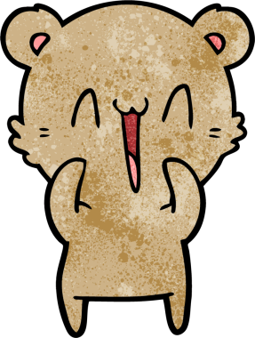 Bir insan tarafından çizilmiş mutlu ayı karikatürü