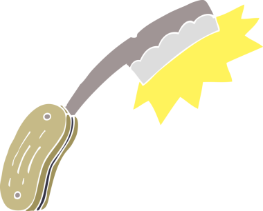 Çizgi film karalamaları bir insan tarafından çizilmiş boğazı kesiyor.