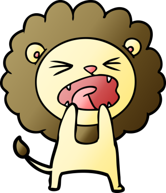 Bir insan tarafından çizilmiş kızgın aslan çizgi filmi.