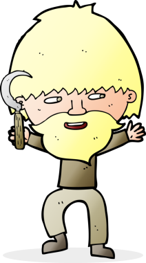 Bir insan tarafından çizilmiş sisteme sahip bir köylü çizgi filmi.