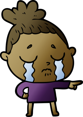 Bir insan tarafından çizilmiş ağlayan kadın çizgi filmi.