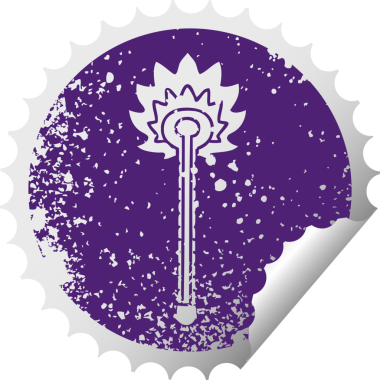 Bir insan tarafından çizilmiş sıkıntılı dairesel soyulan ilginç sembol sıcak termometre.