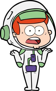 Karikatür bir insan tarafından çizilen astronotu şaşırttı.