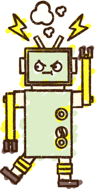 Bir insan tarafından çizilen robot tebeşiri.