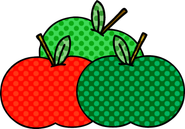 bir insan tarafından çizilmiş elmaların çizgi romanı