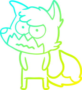 Bir insan tarafından çizilmiş bir çizgi filmin soğuk gradyan çizimi.