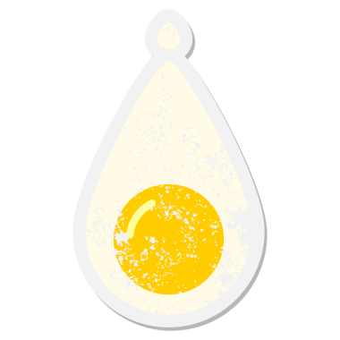 Bir insan tarafından çizilmiş yumurta sarısı grunge etiketi.