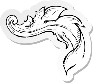 Geleneksel bir elin, insan eliyle çizilmiş gerilmiş depresif çıkartması.