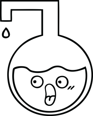 Bir insan tarafından çizilmiş bir bilim deneyinin çizgi çizimi