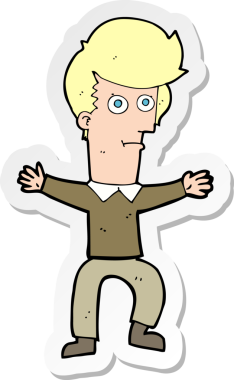 Bir insan tarafından çizilmiş bir karikatür çıkartması.