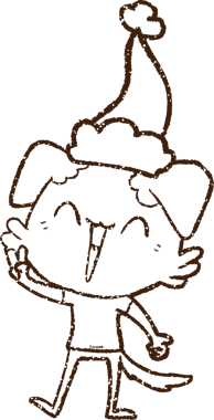 Bir insan tarafından çizilmiş Noel Köpeği Kömürü