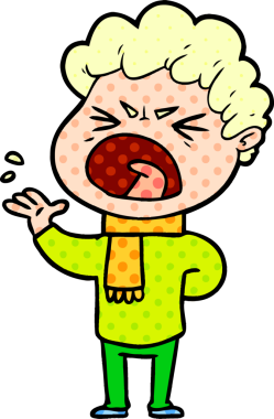 Bir insan tarafından çizilmiş öfkeli bir adam.