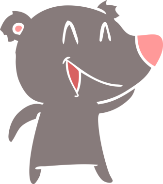 Gülen ayı düz renkli çizgi film bir insan tarafından çizildi.