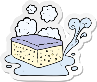 Bir insan tarafından çizilmiş karikatür süngerinin çıkartması.