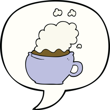 bir insan tarafından çizilmiş sıcak kahve fincanı.