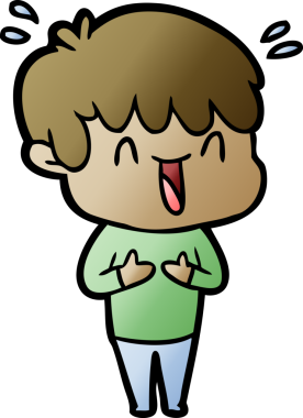 Bir insan tarafından çizilmiş gülen çocuk.