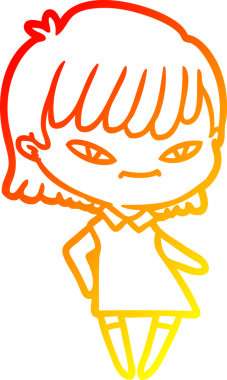 Bir insan tarafından çizilmiş bir karikatür kadın çizimi