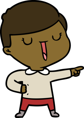 Bir insan tarafından çizilmiş mutlu çocuk çizgi filmi.