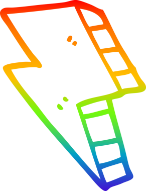 gökkuşağı gradyan çizgi çizimi bir insan tarafından çizilmiş bir karikatür yıldırımı