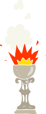 Bir insan tarafından çizilmiş sihirli kadehin düz renk çizimi