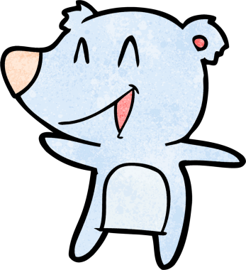 Bir insan tarafından çizilmiş gülen ayı çizgi filmi.