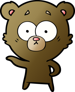 Bir insan tarafından çizilmiş endişeli ayı karikatürü